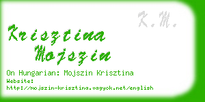 krisztina mojszin business card